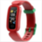 Petite montre connectée enfant rouge et verte en plastique solide et étanche