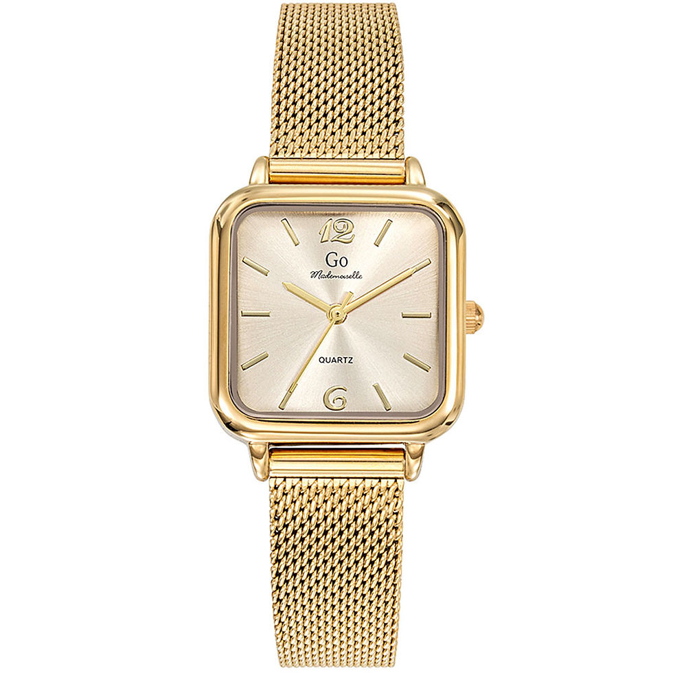 Petite montre femme milanaise carrée de couleur or Go Mademoiselle