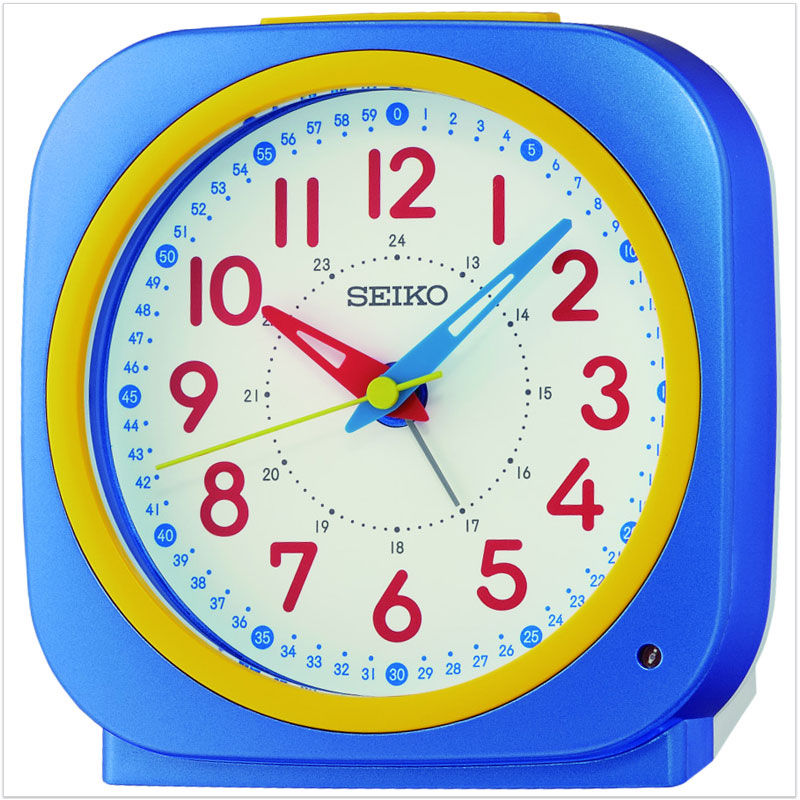 Réveil enfant pédagogique bleu de marque Seiko