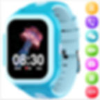 Montre connectée enfant bleu turquoise avec traceur GPS pour filles ou garçons de 6, 7, 8, 9, 10, 11 ou 12 ans