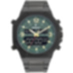 Montre homme sport digitale noire Ruckfield avec fond de cadran vert double affichage étanche 50 mètres