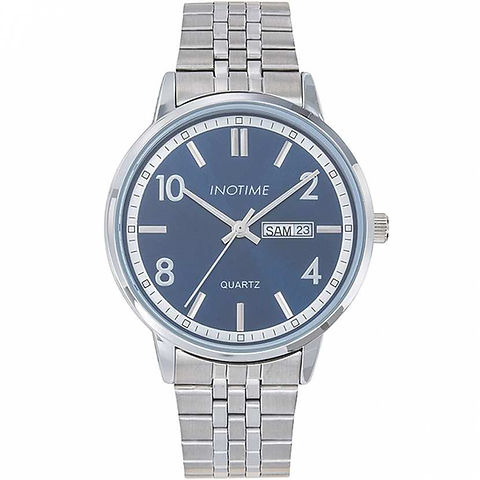 Montre Fond Bleu Homme Avec Date et Jour en Français