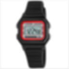 Montre enfant digitale rectangulaire noire et rouge en plastique étanche 100 mètres de marque Calypso