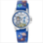 Montre enfant garçon bleue en silicone sur le thème de l'espace et des planètes