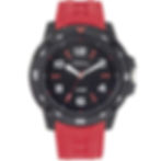 Montre homme cadran aiguilles noire et rouge étanche 100 mètres avec bracelet en silicone de marque Tekday