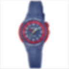 Montre garçon bleue et rouge en silicone étanche 100 mètres de marque Calypso
