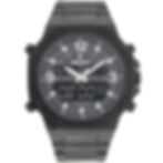 Montre double affichage homme noire étanche 50 mètres avec bracelet en acier de marque Ruckfield
