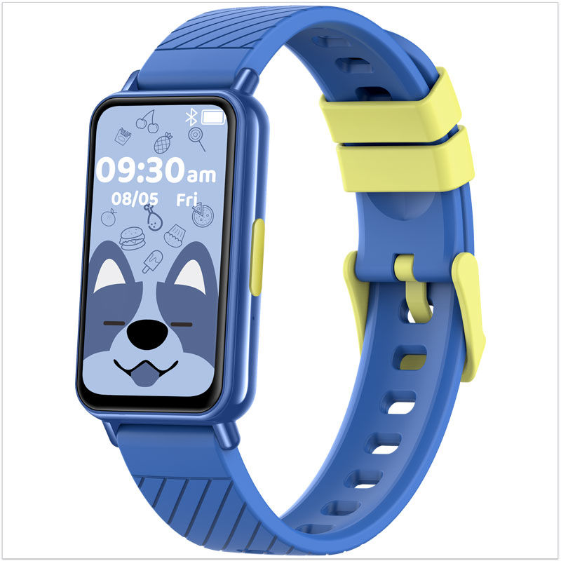 Montre connectée enfant bleue et jaune avec fonction podomètre