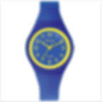 Montre ado garçon analogique étanche 100 mètres bleue et jaune avec bracelet en silicone