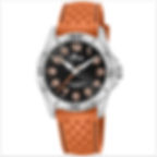 Montre ado garçon sport à aiguilles avec bracelet orange en silicone