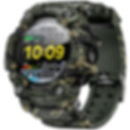 Montre connectée homme sport avec bracelet camouflage militaire vert kaki
