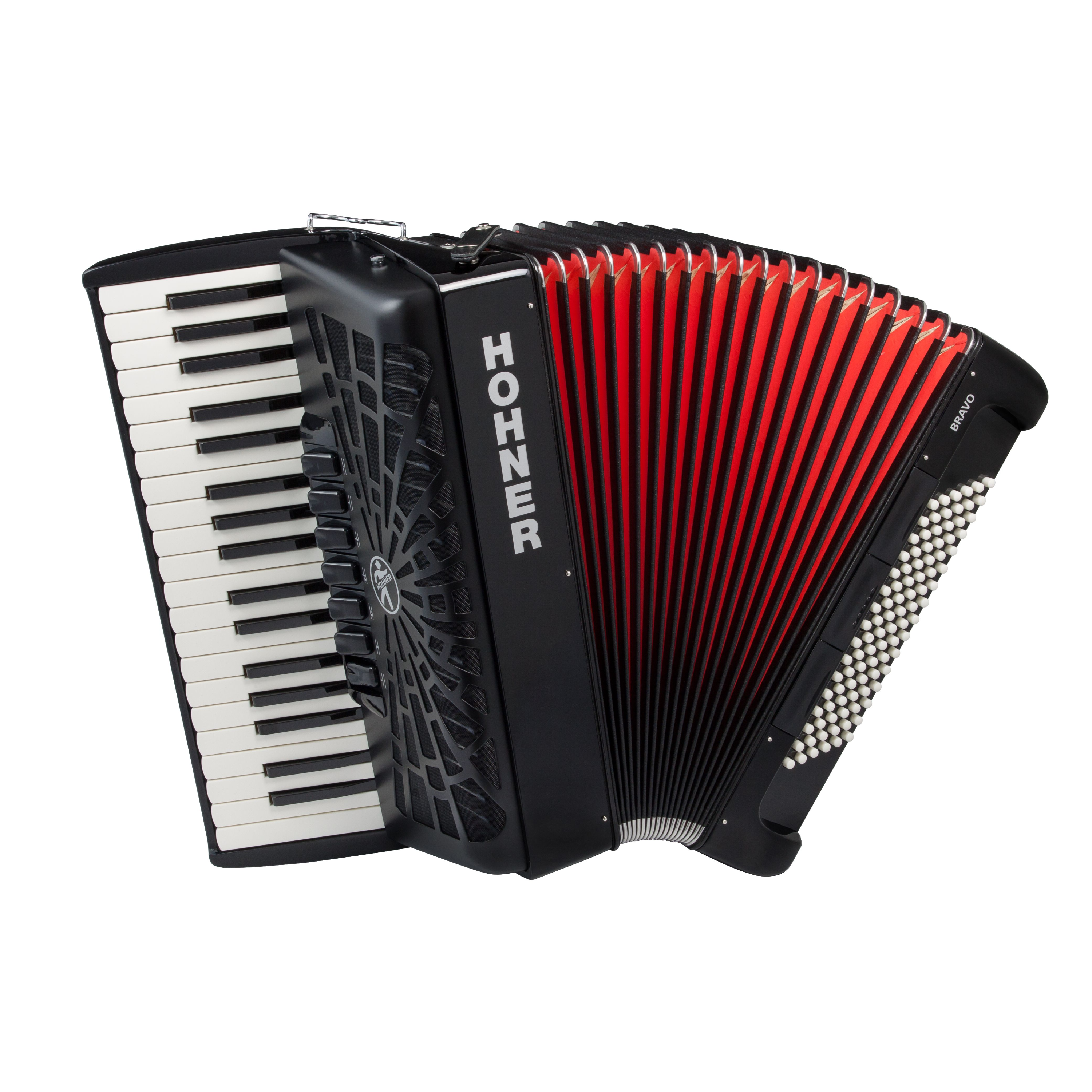 Hohner Bravo III 96 silent key, zwart