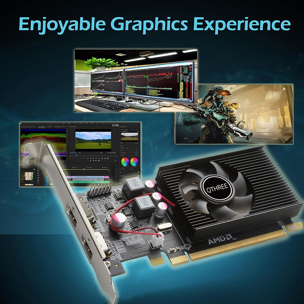 縮圖：QTHREE Radeon HD 6570 Graphics Card,Dual HDMI,1GB,GDDR3,64-Bits,Low Profile Comp
