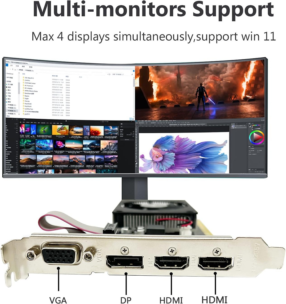 縮圖：QTHREE GeForce GT 730 4GB 64Bit DDR3 Graphics Card,2X HDMI,VGA,DP,Computer Video