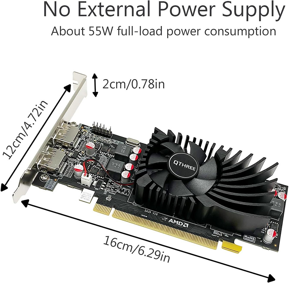 縮圖：QTHREE Radeon HD 7750 Computer Graphics Card,2GB,GDDR5,128 Bit,2X DisplayPort,Vi