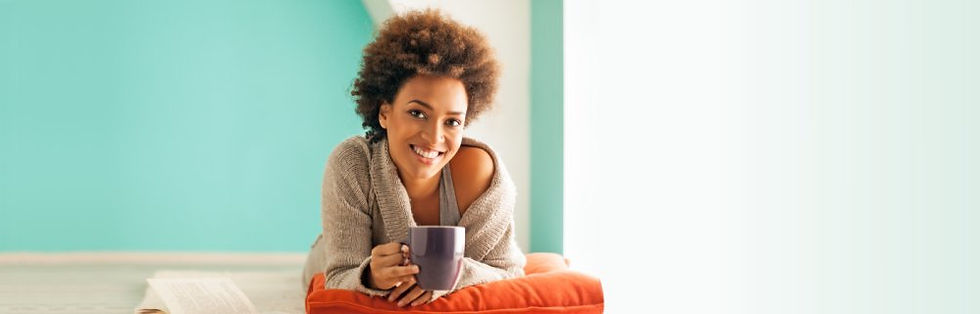 Woman drinking tea to reduce stress and anxiety