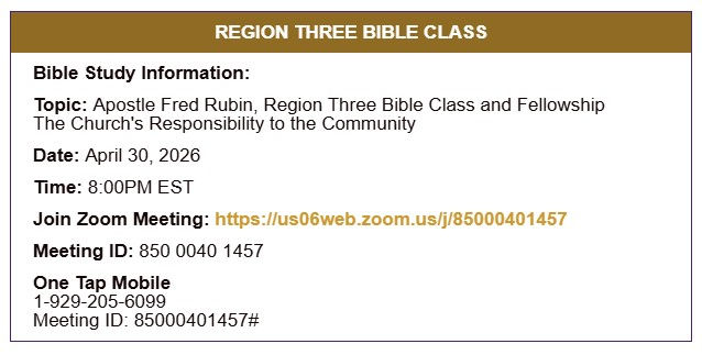 Region 3 Bible Class