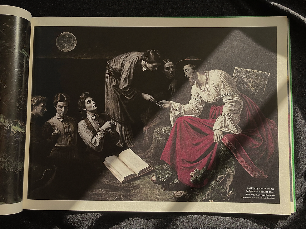 Close editorial view of a Romanticism art print on textured archival paper
