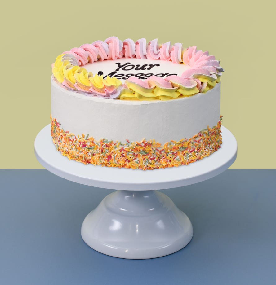 Vanilla Rainbow Sprinkles Cake