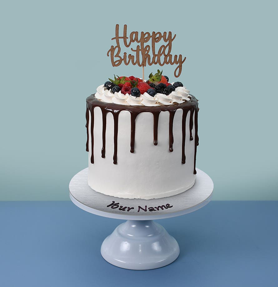 Berry Vanilla Chocolate Drip Tall Cake
