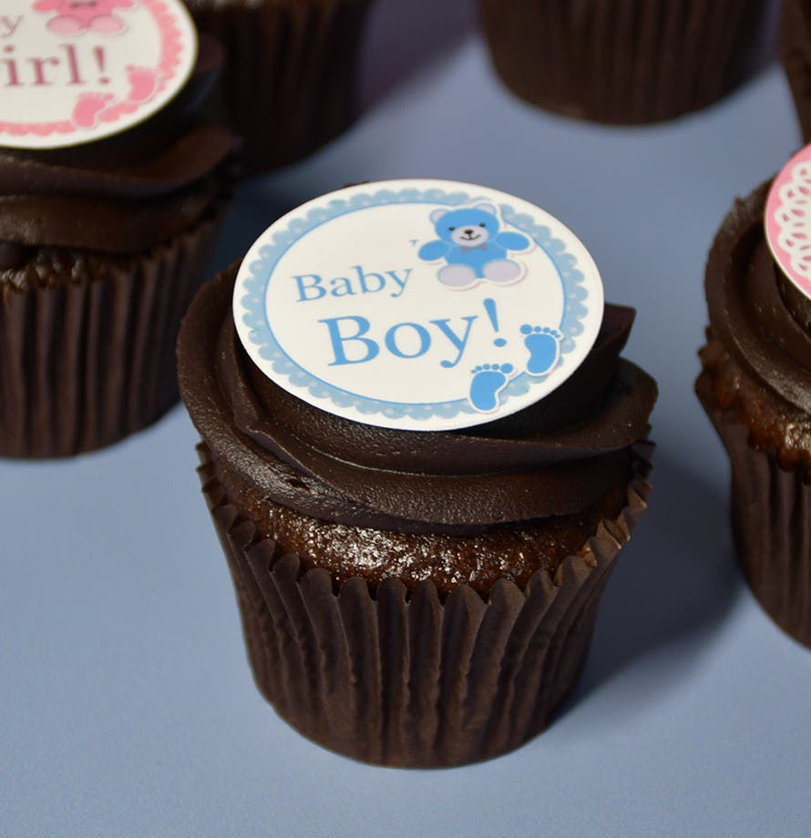 Thumbnail: Chocolate Baby Shower Cupcakes