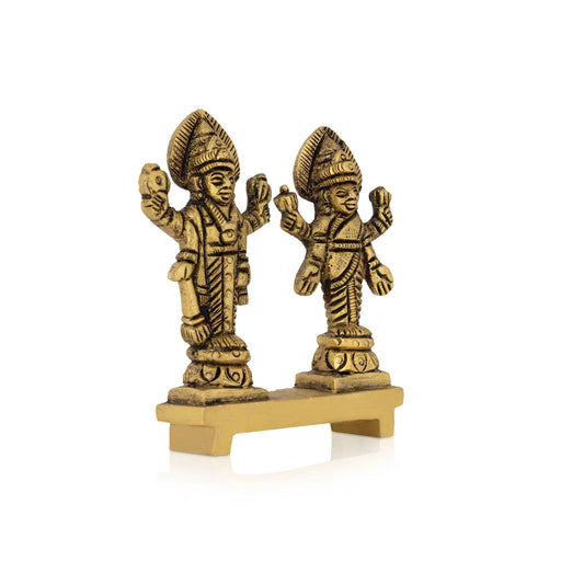 Vishnu Lakshmi Standing On Chowki Murti - 2.5 x 2.5 Inches