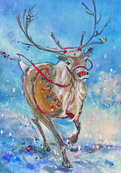 Run Run RudolphGreetingCard_E_Gomulka