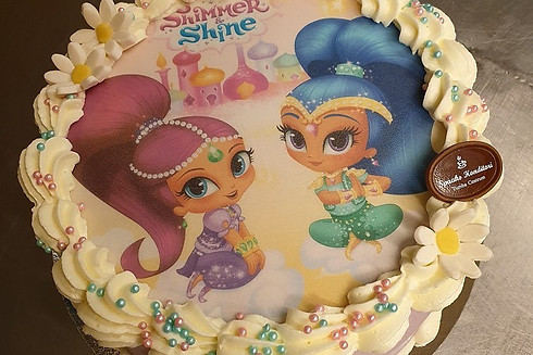 Fototårta med tecknad bild på shimmer and shine
