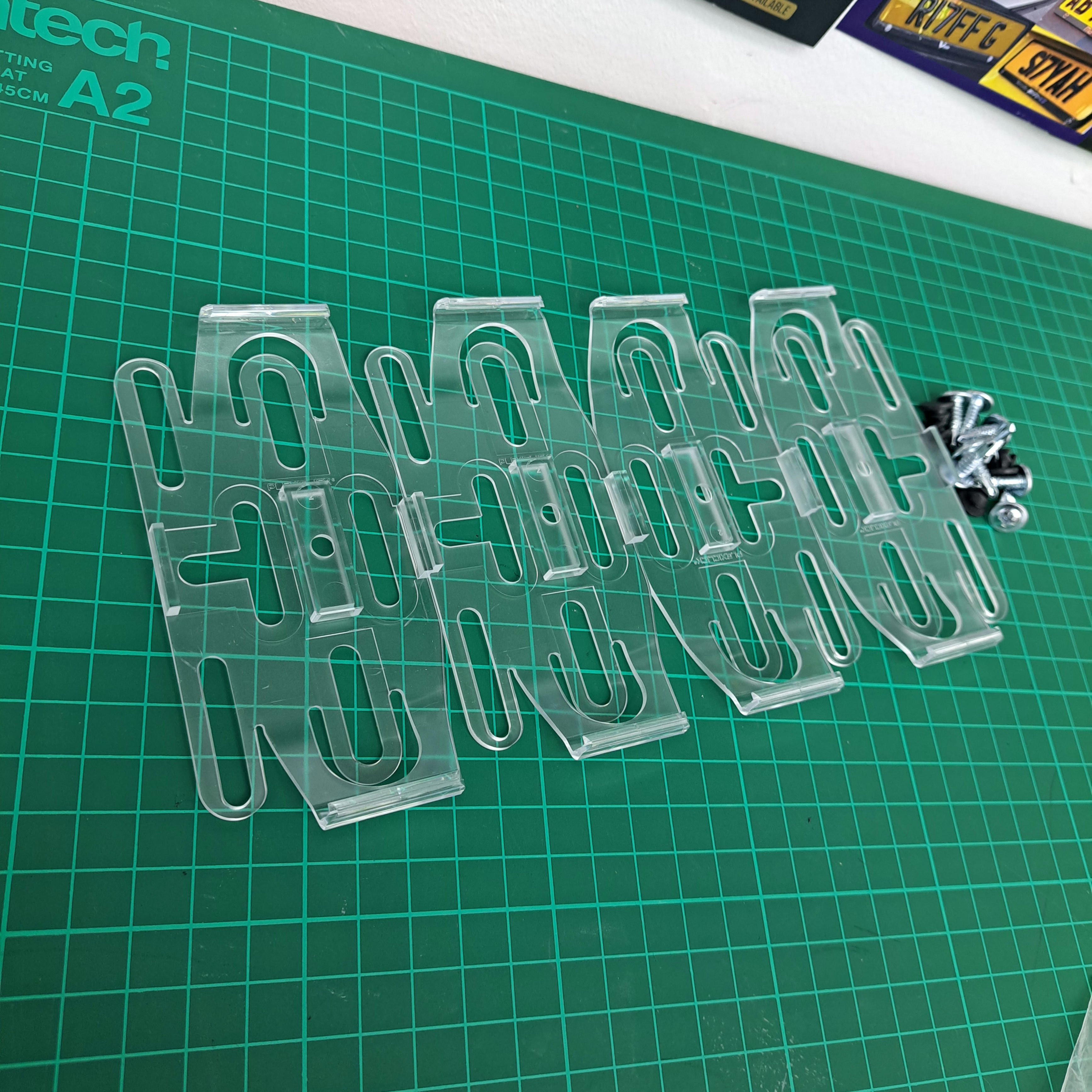 Frameless Number Plate Holders x4. Set of 2. Front and Rear 