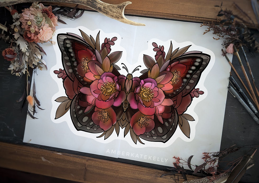 Thumbnail: Floral Butterfly Tattoo Design