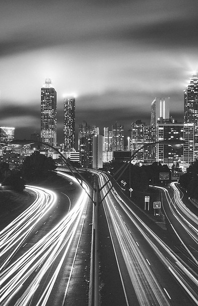 City Lights Black and White