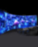Curved Theater - Perspective view of audience in Ride 'vehicle' surrounded by the screen -