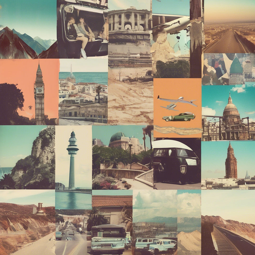 A collage of various famous landmarks of different countries that people often visit in their travel