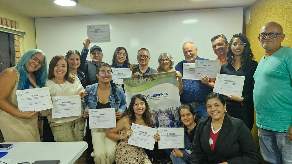 Fotografía del encuentro y la certificación.