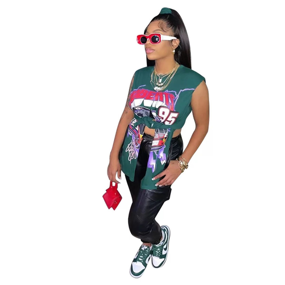 Thumbnail: Diy Cut Out Fashion Print T-shirt