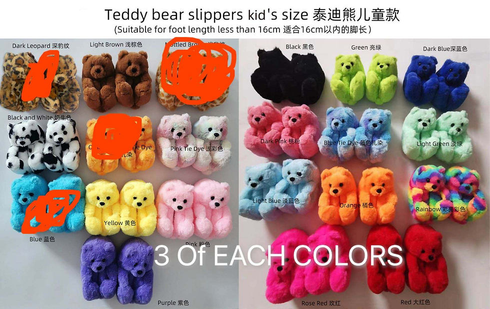 Thumbnail: Mommie & Me Teddy Bear Slippers
