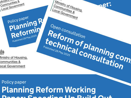 banners from three planning white papers overlap on a page