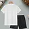 Thumbnail: 2Pcs 23 Pattern Print Short Sleeve T-shirt & Jogger Shorts Set