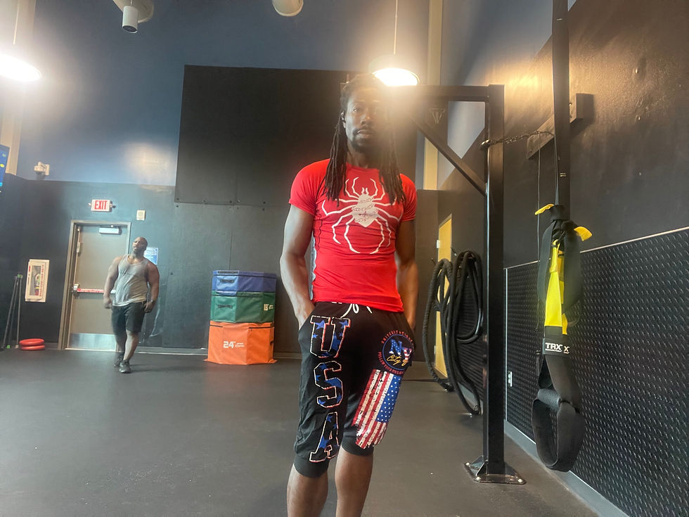 Thumbnail: Summer Fitness Fit And Knee Long American Flag & "USA" Pants