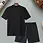 Thumbnail: 2Pcs 23 Pattern Print Short Sleeve T-shirt & Jogger Shorts Set