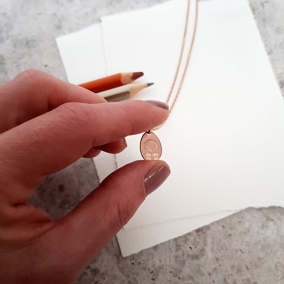 Thumbnail: rose gold sunflower charm necklace
