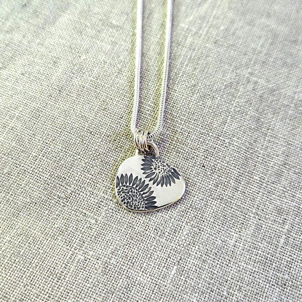 Thumbnail: silver sunflower necklace gift for wife