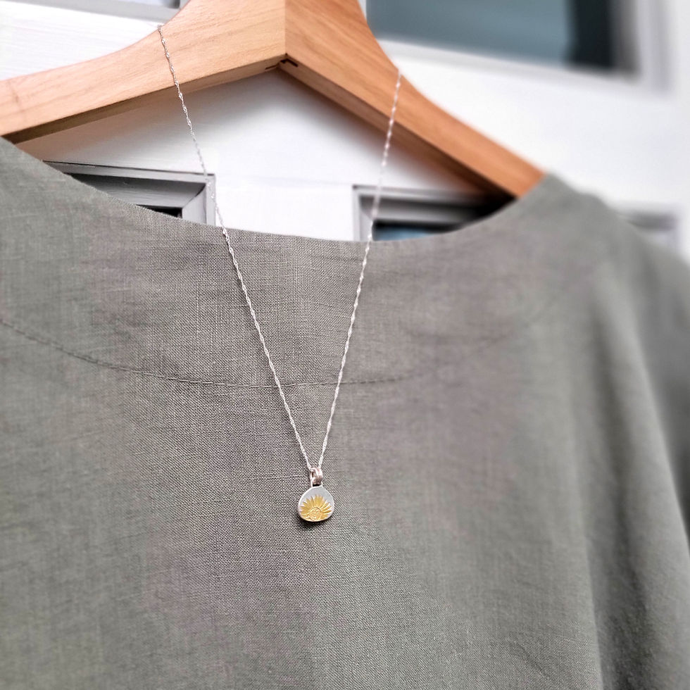 Dainty mixed metal pendant silver and gold