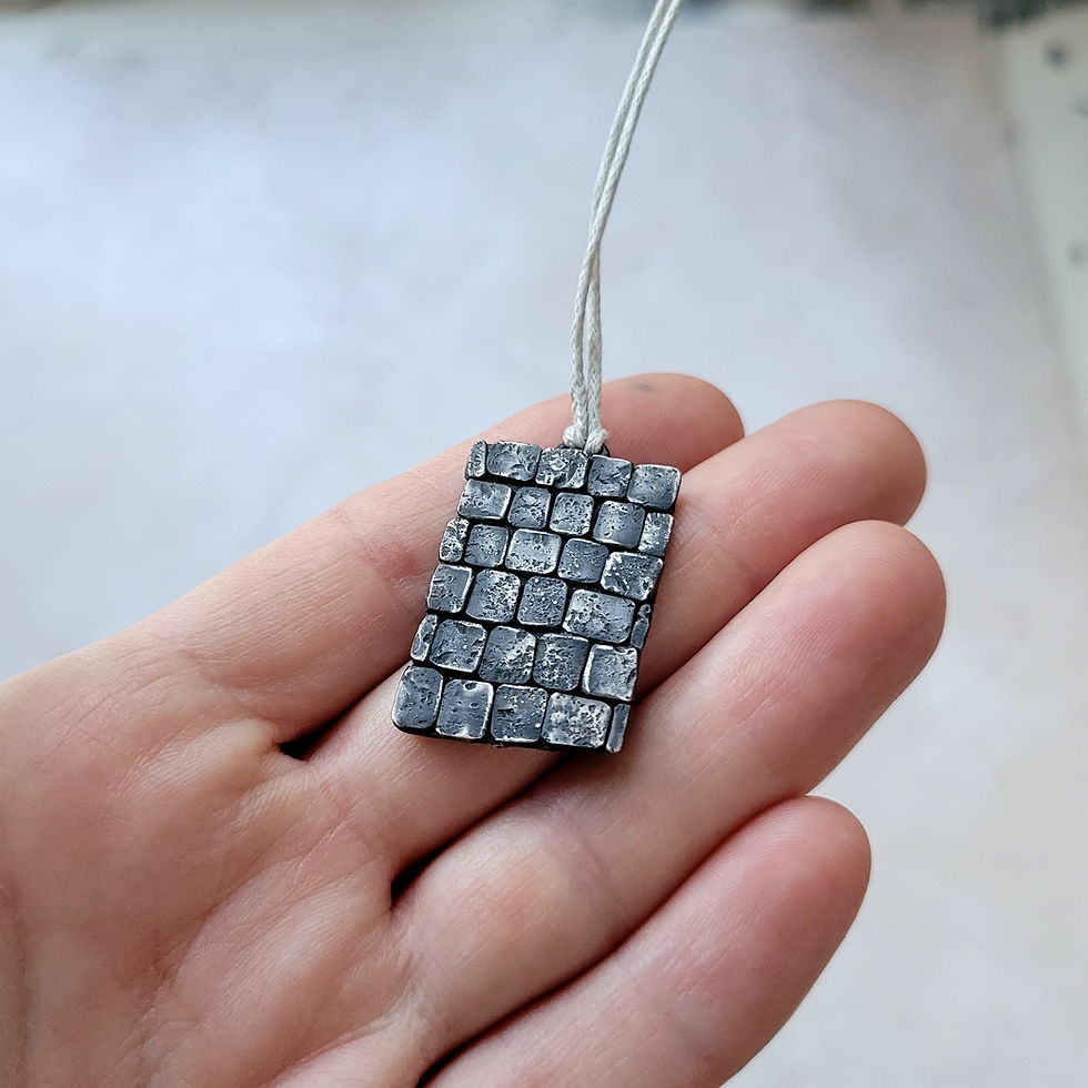 Oxidised silver necklace
