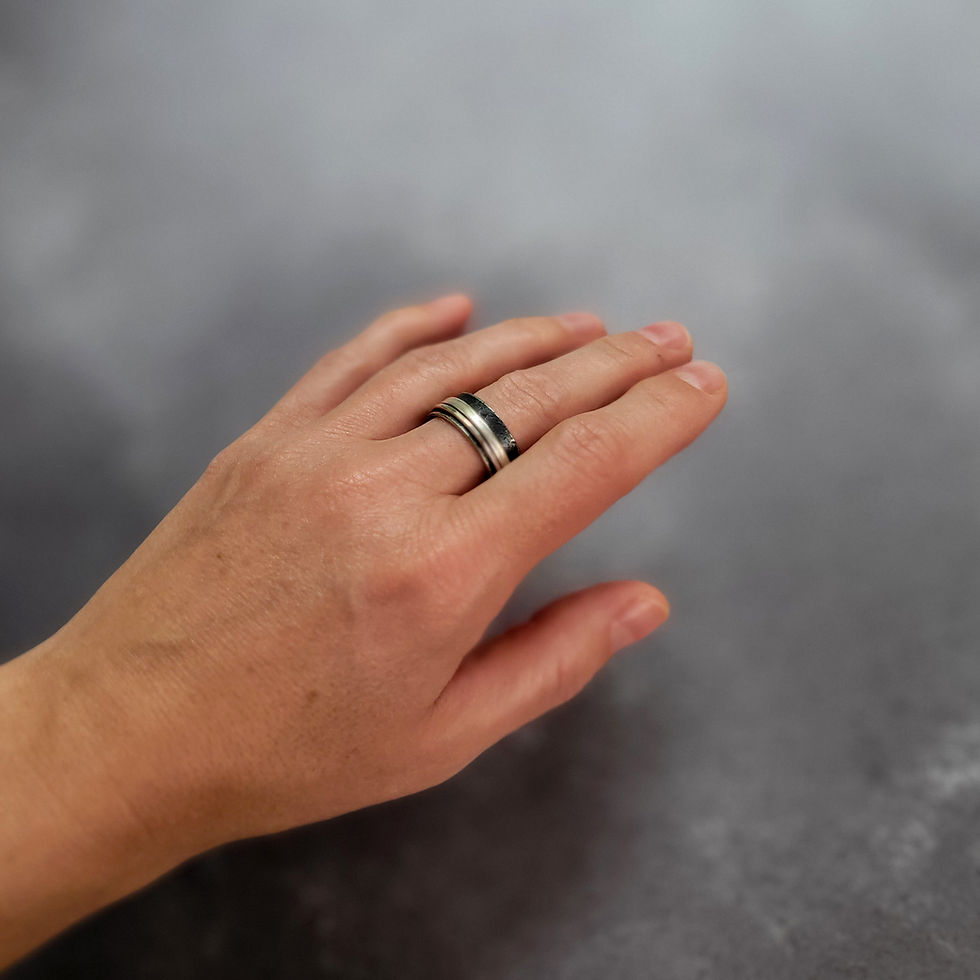 solid silver spinner ring made in UK