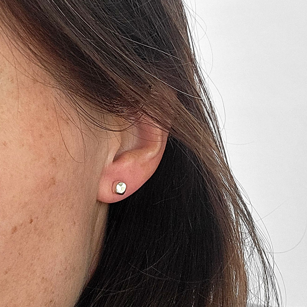 small handmade solid silver earrings