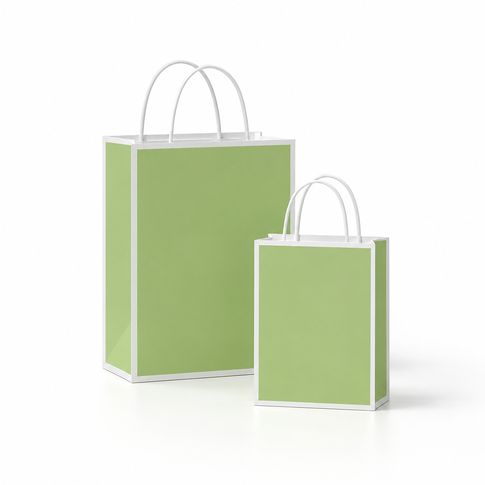Thumbnail: 100pcs Custom Color Block Paper Bags with Logo
