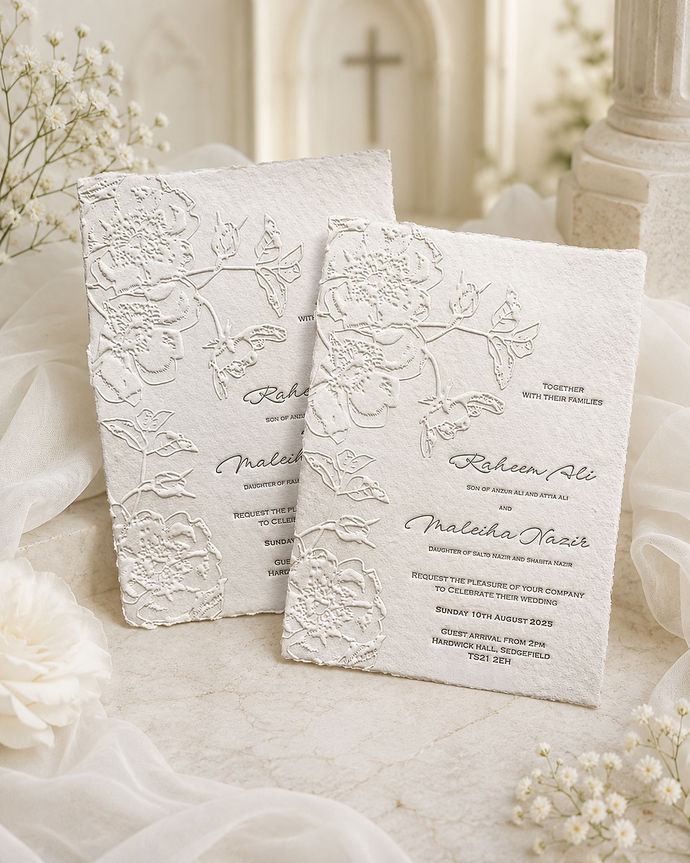 Thumbnail: 100pcs Custom Embossed Wedding Invitation Cards