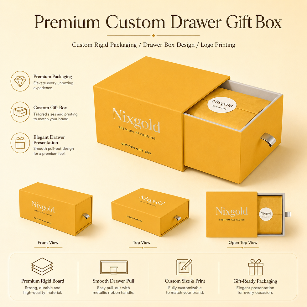 Thumbnail: 100pcs Custom Luxury Drawer Gift Box with Ribbon Pull and Logo Printing