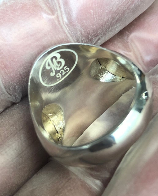 Thumbnail: Saint Benedict Exorcism & Protection Ring Sterling Silver and 14K Gold Size 7-16